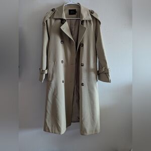 Classic Tan Double-Breasted Trench Coat